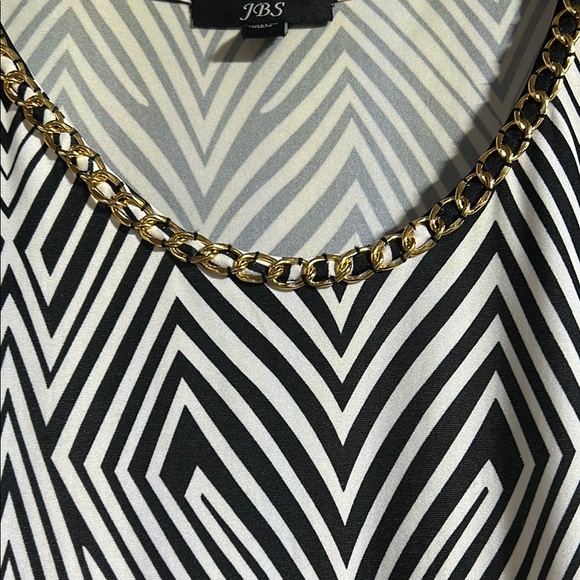 J.B.S. Black and White Scoop Neck Sheath Maxi Dress - Picture 3 of 6